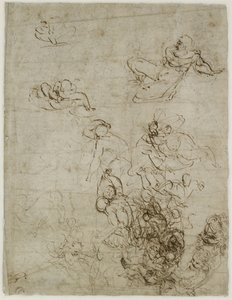 Verso: Studies for a Resurrection, WA1846.200 alkotó: Raffaello Sanzio Raphael